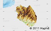 Physical Map of Talpa de Allende, single color outside