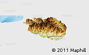 Physical Panoramic Map of Talpa de Allende, single color outside