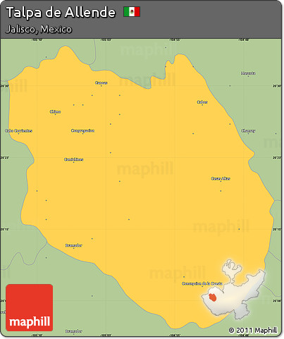 Savanna Style Simple Map of Talpa De Allende