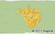 Savanna Style 3D Map of Tamazula de Gordiano, single color outside