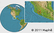 Satellite Location Map of Tamazula de Gordiano