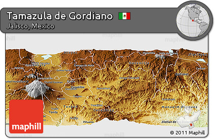 Physical Panoramic Map of Tamazula De Gordiano