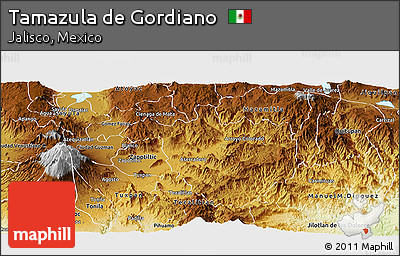 Physical Panoramic Map of Tamazula De Gordiano