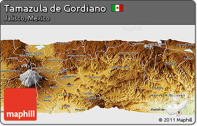 Physical Panoramic Map of Tamazula De Gordiano