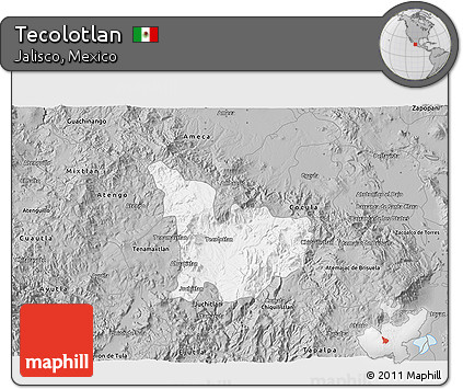 Gray 3D Map of Tecolotlan