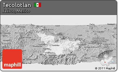 Gray Panoramic Map of Tecolotlan