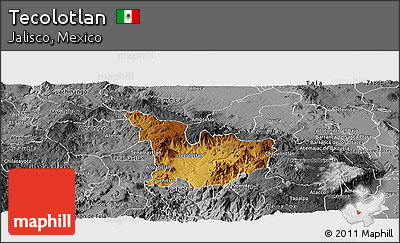 Physical Panoramic Map of Tecolotlan, desaturated