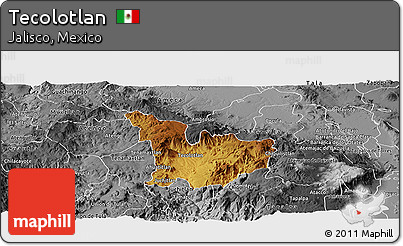 Physical Panoramic Map of Tecolotlan, desaturated
