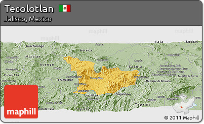 Savanna Style Panoramic Map of Tecolotlan