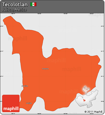 Political Simple Map of Tecolotlan, single color outside