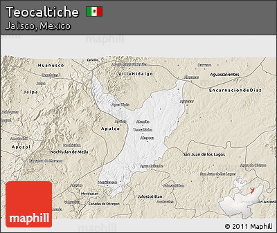 Classic Style 3D Map of Teocaltiche