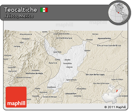 Classic Style 3D Map of Teocaltiche