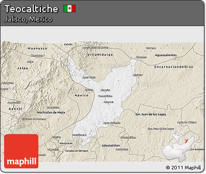 Classic Style 3D Map of Teocaltiche