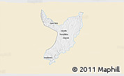 Classic Style 3D Map of Teocaltiche, single color outside