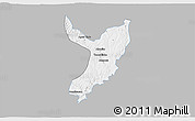 Gray 3D Map of Teocaltiche, single color outside