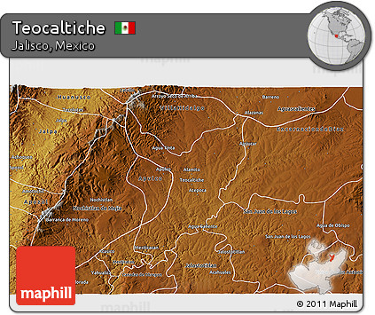 Physical 3D Map of Teocaltiche