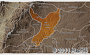 Physical 3D Map of Teocaltiche, semi-desaturated