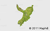Satellite 3D Map of Teocaltiche, single color outside