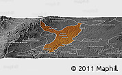 Physical Panoramic Map of Teocaltiche, desaturated