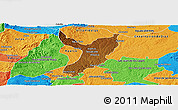 Physical Panoramic Map of Teocaltiche, political outside