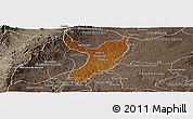Physical Panoramic Map of Teocaltiche, semi-desaturated