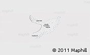 Silver Style Panoramic Map of Teocaltiche, single color outside