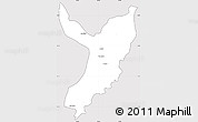 Silver Style Simple Map of Teocaltiche, cropped outside