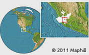 Satellite Location Map of Teocuitatlan de Corona, highlighted parent region