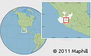 Savanna Style Location Map of Teocuitatlan de Corona, highlighted parent region