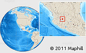 Shaded Relief Location Map of Tepatitlan de Morelos