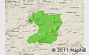 Political Map of Tepatitlan de Morelos, shaded relief outside