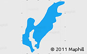 Political Simple Map of Teuchitlan, single color outside