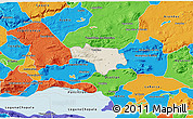 Shaded Relief 3D Map of Tototlan, political outside