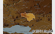 Physical Map of Tototlan, darken