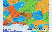 Physical Map of Tototlan, political outside