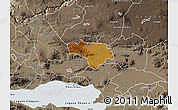 Physical Map of Tototlan, semi-desaturated
