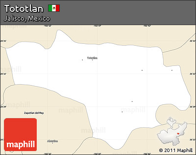 Classic Style Simple Map of Tototlan