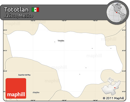 Classic Style Simple Map of Tototlan