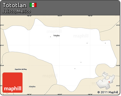 Classic Style Simple Map of Tototlan