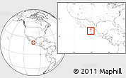 Blank Location Map of Valle de Guadalupe, within the entire country