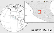 Blank Location Map of Valle de Guadalupe, highlighted country