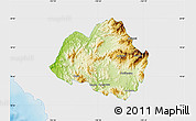 Physical Map of Villa Purificacion, single color outside