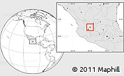 Blank Location Map of Yahualica de Gonzalez G., highlighted country