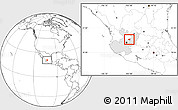 Blank Location Map of Yahualica de Gonzalez G., highlighted parent region