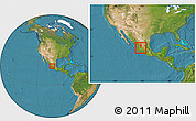 Satellite Location Map of Yahualica de Gonzalez G., within the entire country