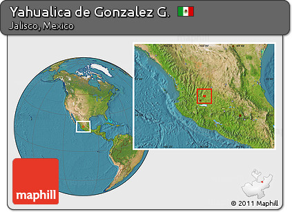 Satellite Location Map of Yahualica De Gonzalez G.