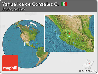Satellite Location Map of Yahualica De Gonzalez G.