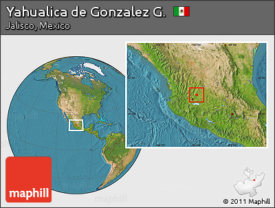 Satellite Location Map of Yahualica De Gonzalez G.