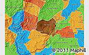 Physical Map of Yahualica de Gonzalez G., political outside