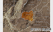 Physical Map of Yahualica de Gonzalez G., semi-desaturated